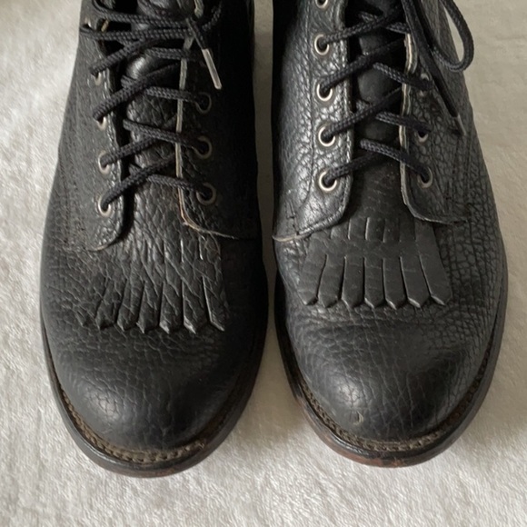Brahma Black Lace-Up Boots with Textured Leather vintage - Picture 7 of 10
